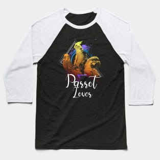 Colorful Rainbow Retro Parrots Lover Baseball T-Shirt